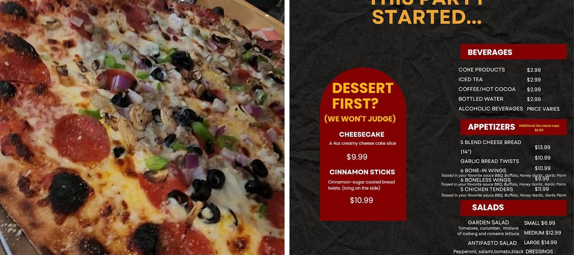 The Angry Oven Menu